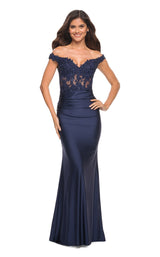 2 of 8 La Femme 30741 Dress Navy