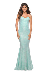 1 of 2 La Femme 30743 Dress Aqua