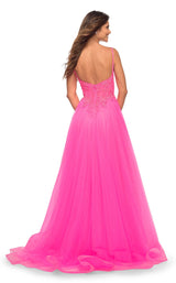 2 of 3 La Femme 30755 Dress Neon-Pink