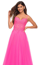 3 of 3 La Femme 30755 Dress Neon-Pink