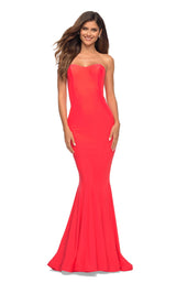 1 of 3 La Femme 30759 Dress Hot-Coral