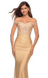 3 of 3 La Femme 30760 Dress Light-Gold