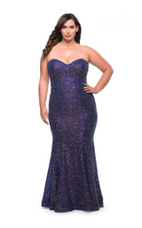 1 of 2 La Femme 30774 Dress Indigo
