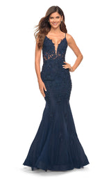 1 of 4 La Femme 30787 Dress Navy