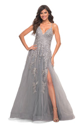 1 of 2 La Femme 30810 Dress Silver