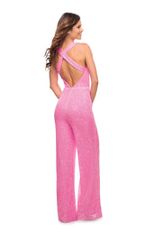 2 of 2 La Femme 30811 Jumpsuit Neon-Pink