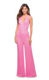 1 of 2 La Femme 30811 Jumpsuit Neon-Pink