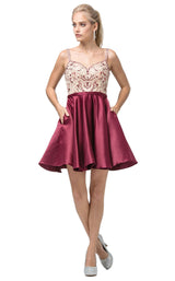 1 of 2 Dancing Queen 3125 Dress Burgundy