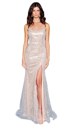 1 of 4 Nina Canacci 3177 Dress Nude-Silver