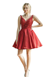 1 of 4 Dancing Queen 3270 Dress Burgundy