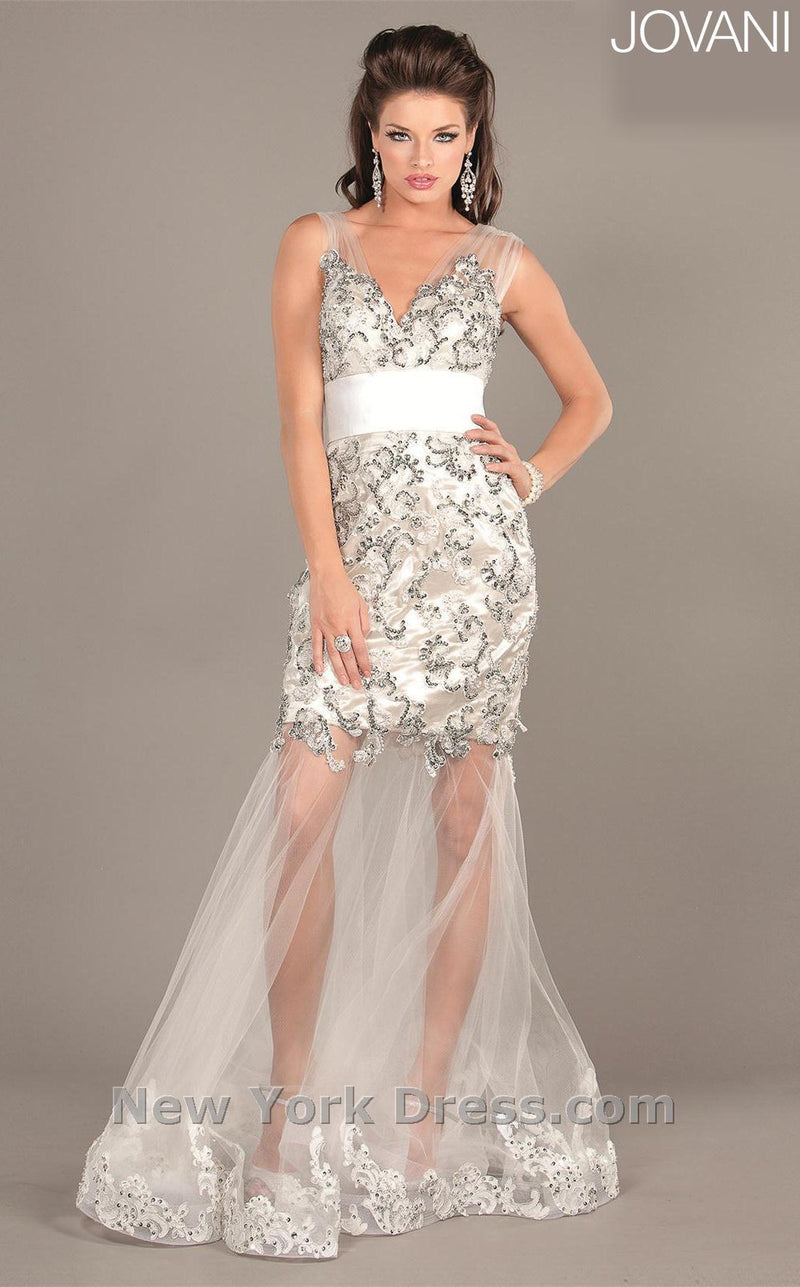 Jovani 5815 White/Nude