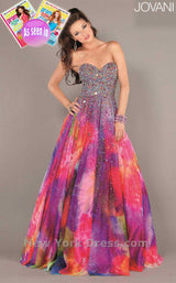 1 of 4 Jovani 6757 Fuchsia Print