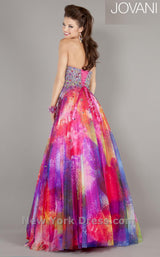 2 of 4 Jovani 6757 Fuchsia Print