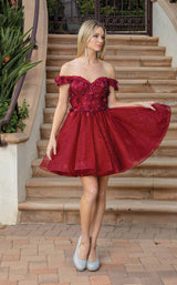 2 of 3 Dancing Queen 3328 Dress Burgundy