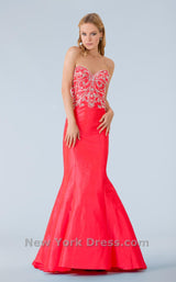 2 of 2 Jovani 6727 Neon Coral