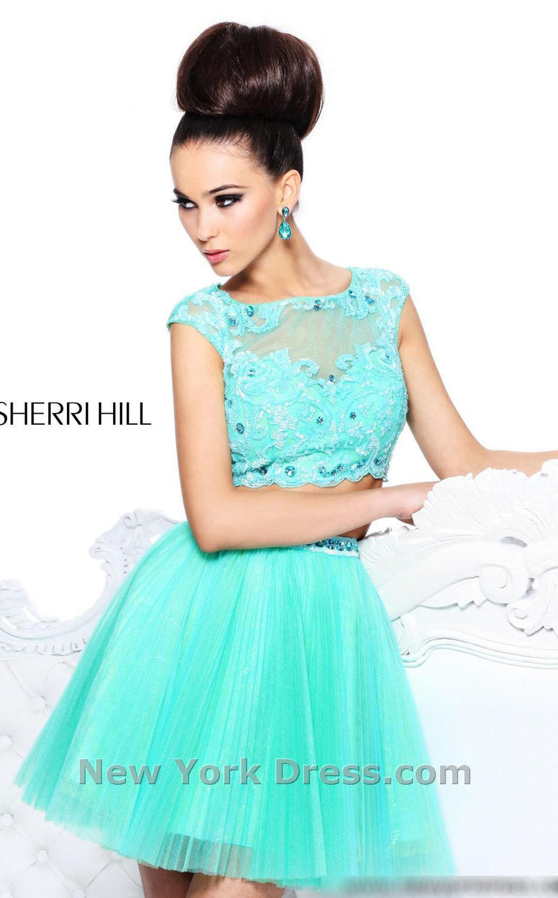 Sherri Hill 21154 Aqua/Light Green