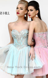 2 of 5 Sherri Hill 21156 Aqua/Nude