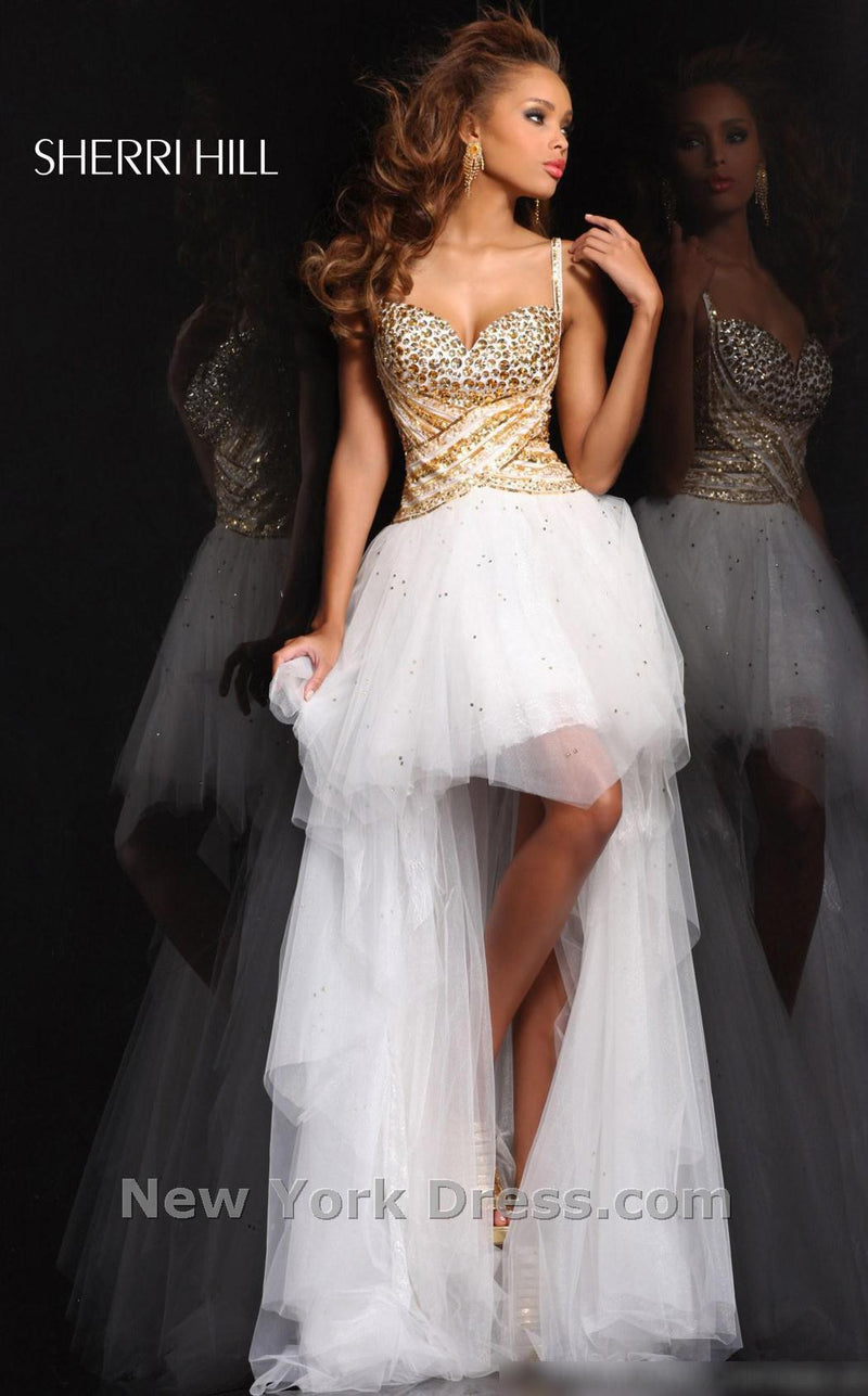 Sherri Hill 21168 White/Gold