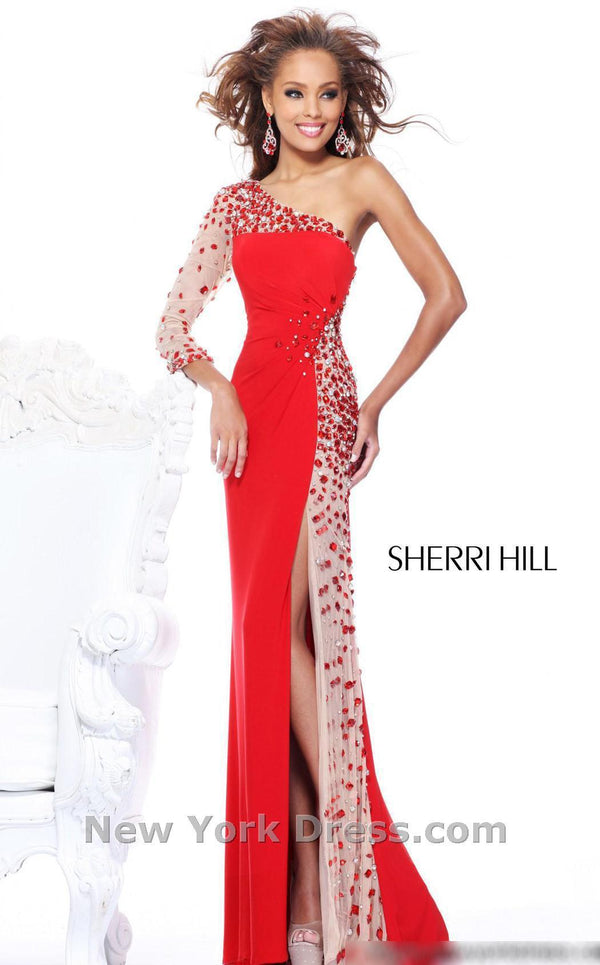 Sherri Hill 1540 Red/Nude