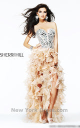 1 of 3 Sherri Hill 1586 Nude/Silver