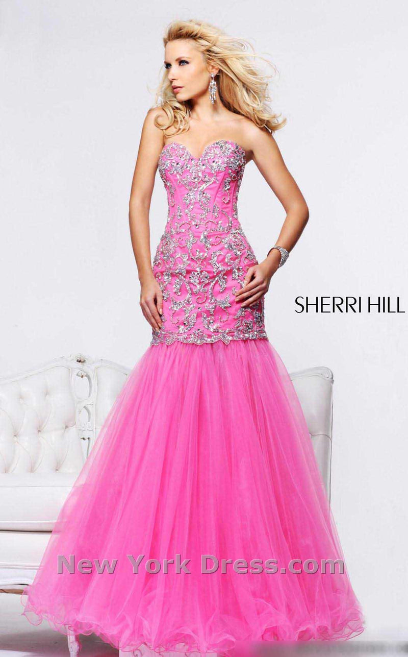 Sherri Hill 2974 Hot Pink/Silver