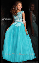 6 of 6 Sherri Hill 2984 Aqua/Silver