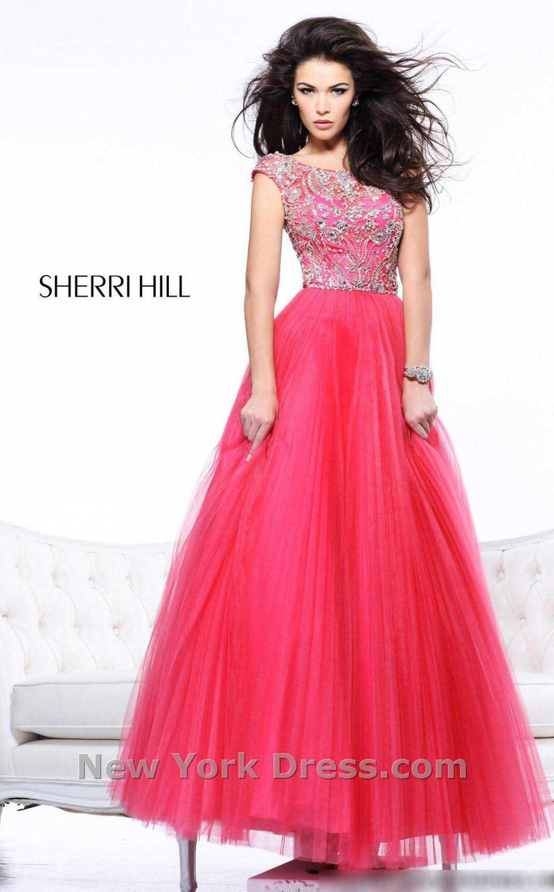 Sherri Hill 2984 Coral/Silver