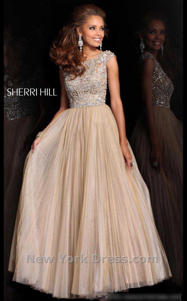 Sherri Hill 2984 Nude/Silver