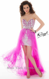 1 of 2 Mac Duggal 81705B Fuchsia/Silver