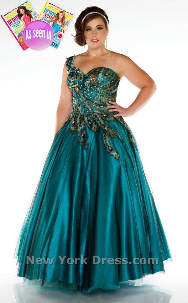 Mac Duggal 42833F Peacock