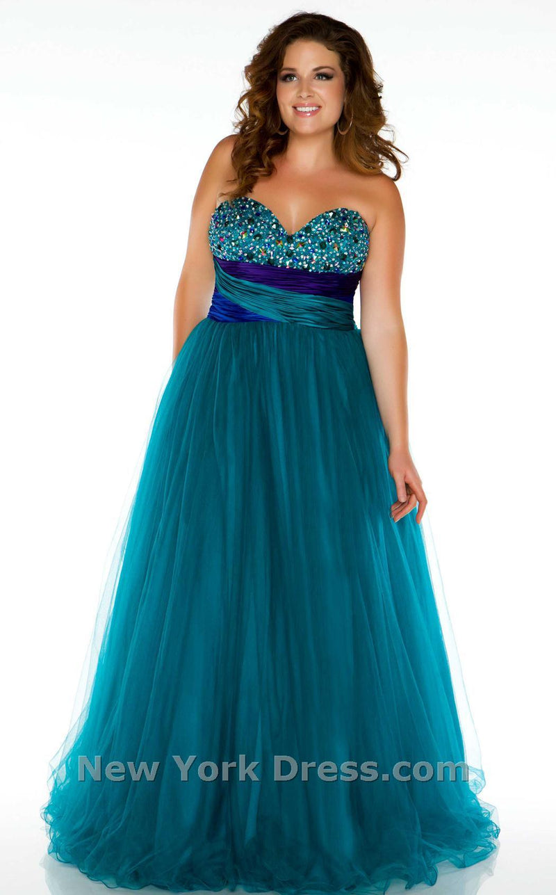 Mac Duggal 76440F Peacock