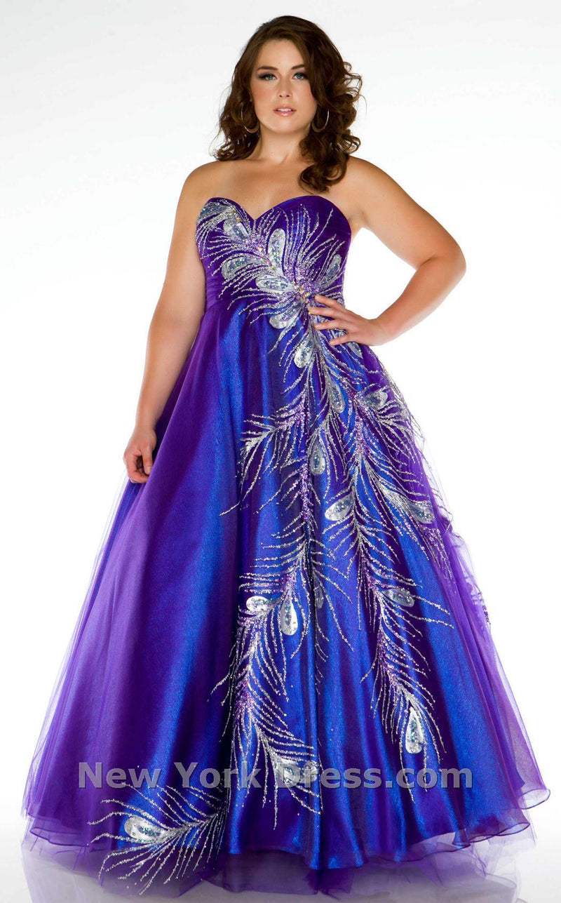 Mac Duggal 81765F Peacock/Purple