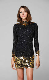7 of 9 Primavera Couture 3503 Dress Black-Gold