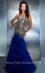 1 of 2 Mac Duggal 61181M Royal/Gold