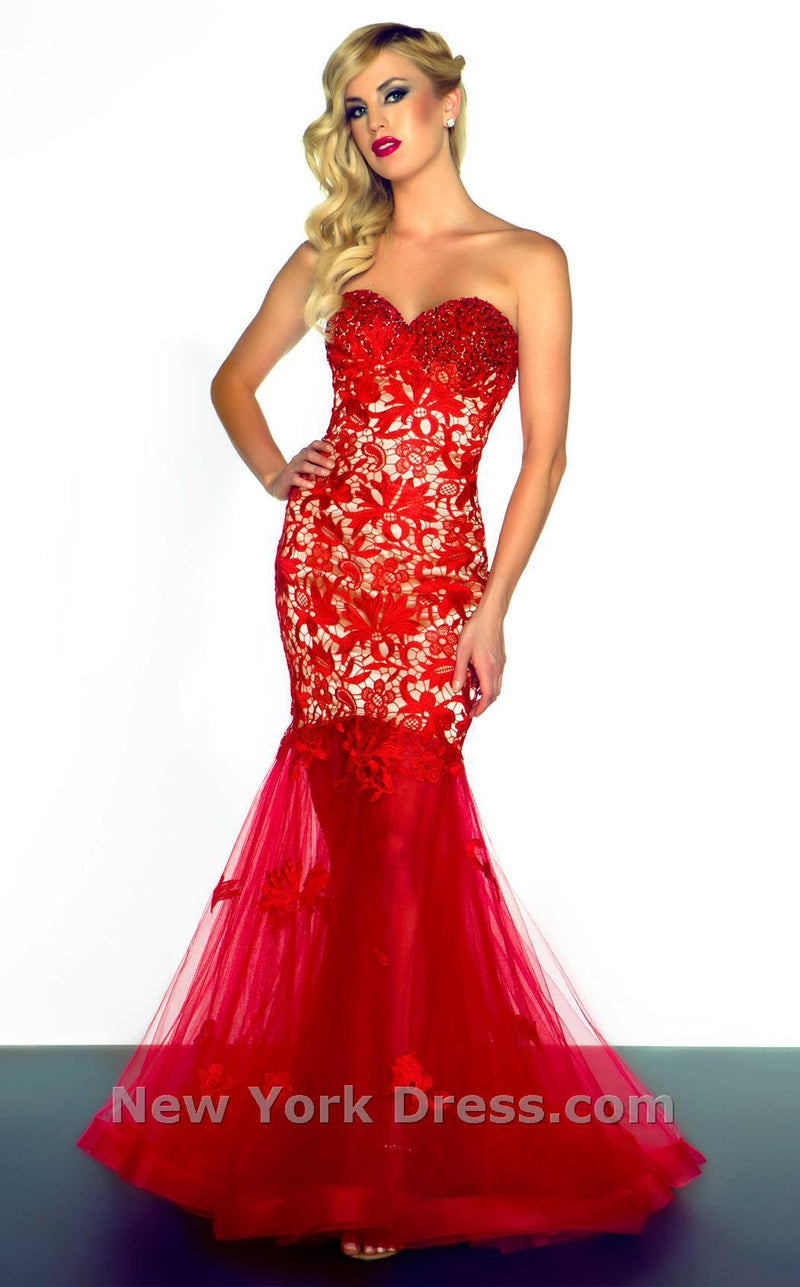 Mac Duggal 6342R Red/Nude