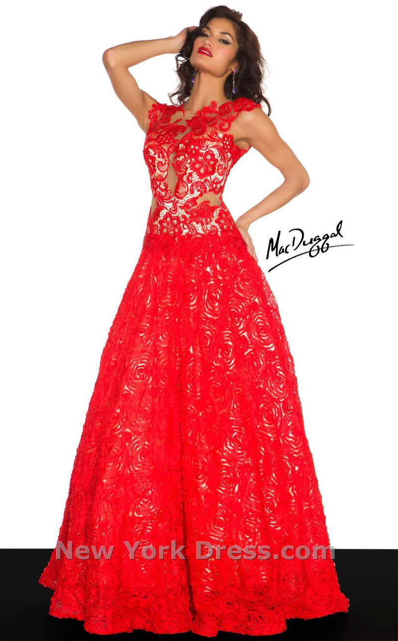 Mac Duggal 61162R Red/Nude