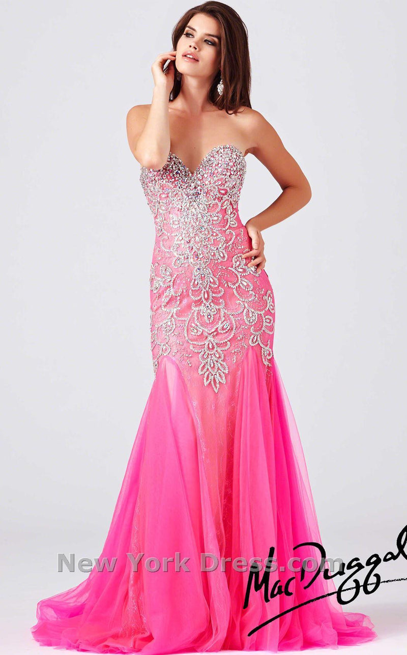 Mac Duggal 81719R Hot Pink/Nude