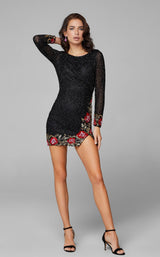 1 of 6 Primavera Couture 3515 Dress Black-Multi