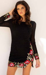 5 of 6 Primavera Couture 3515 Dress Black-Multi