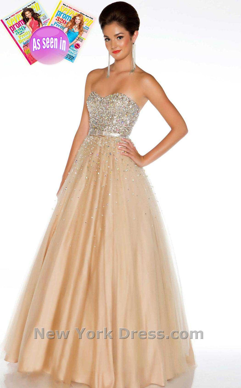 Mac Duggal 61184H Nude/Silver