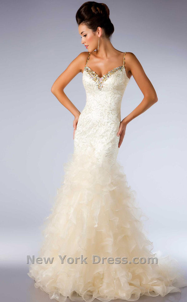 Mac Duggal 64321H Ivory/Gold