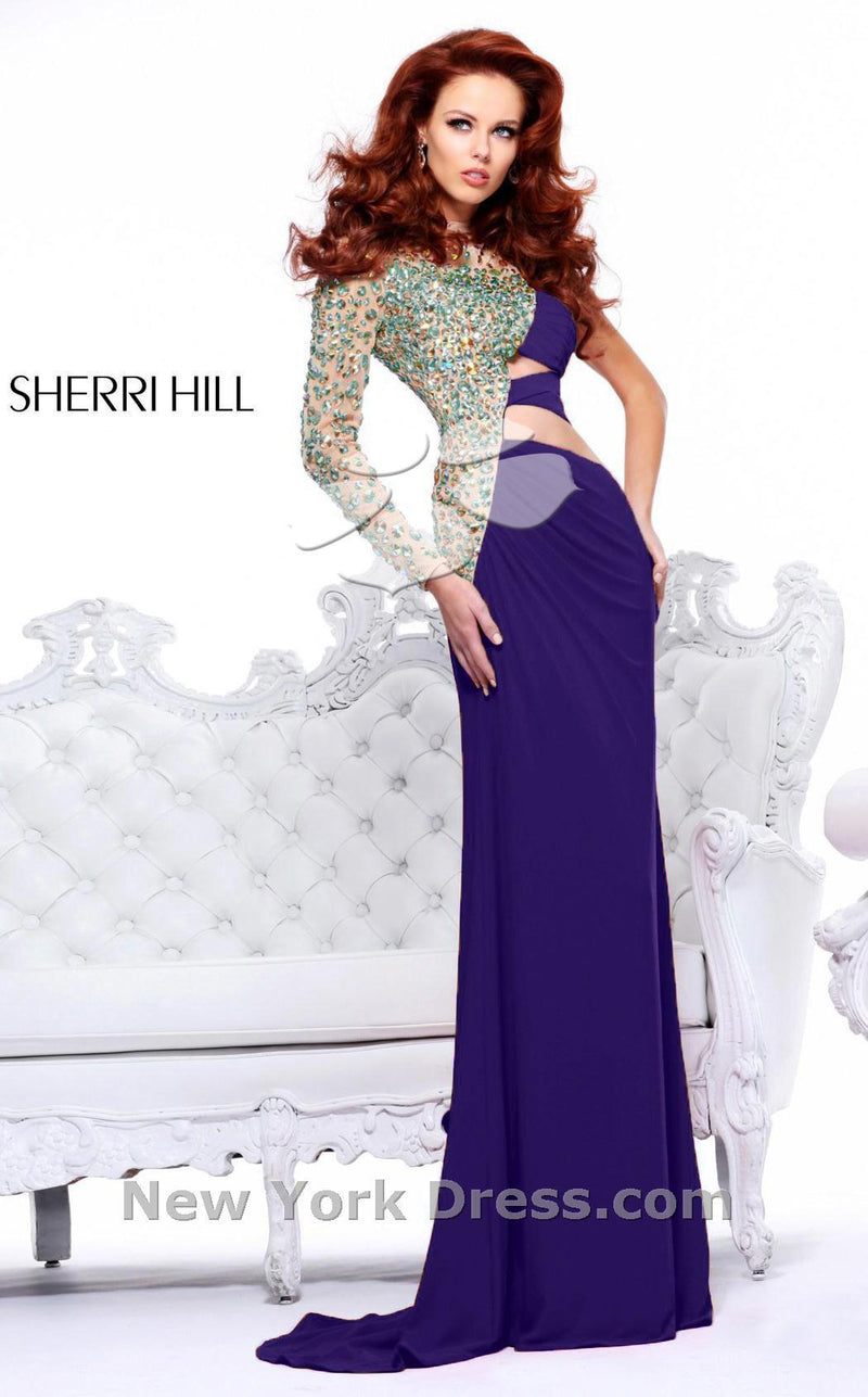 Sherri Hill 21002 Purple/Nude