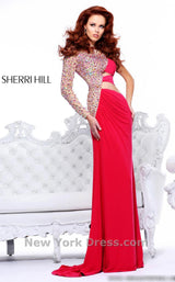 7 of 7 Sherri Hill 21002 Fuchsia/Nude