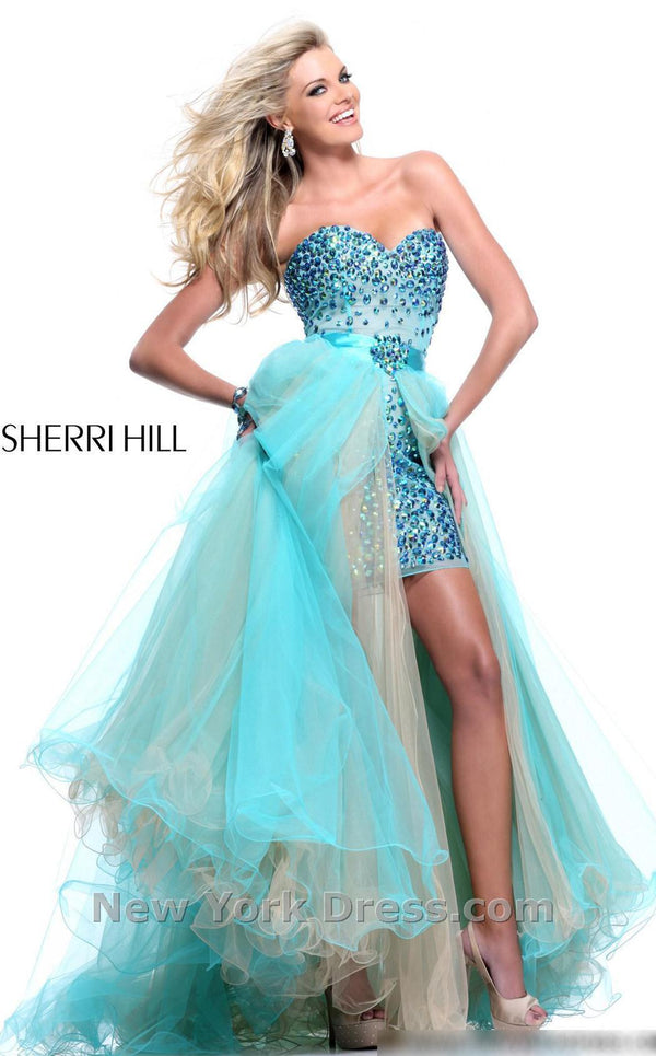 Sherri Hill 21023 Aqua/Nude