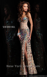 2 of 2 Sherri Hill 21029 Nude/Multi Stones