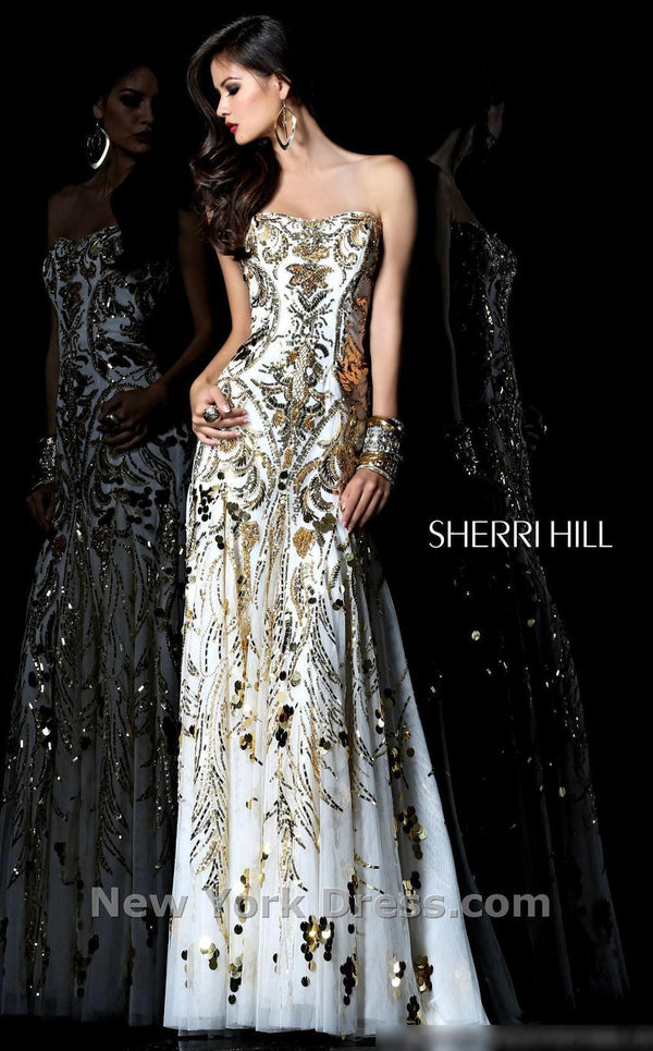 Sherri Hill 21077 Ivory/Gold