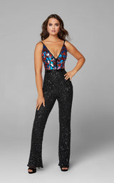 1 of 5 Primavera Couture 3608 Jumpsuit Black-Multi