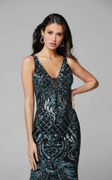 10 of 12 Primavera Couture 3612 Dress Black-Multi