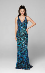 1 of 12 Primavera Couture 3612 Dress Black-Blue
