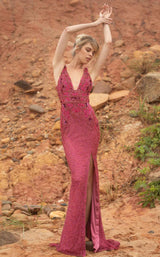 1 of 10 Primavera Couture 3621 Dress Cranberry
